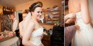 Jessica Hendrix Photography bride getting into dress