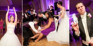 Jessica Hendrix Photography bride and groom garter and bouquet toss The Landmark NJ