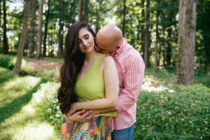 backyard summer love engagement session