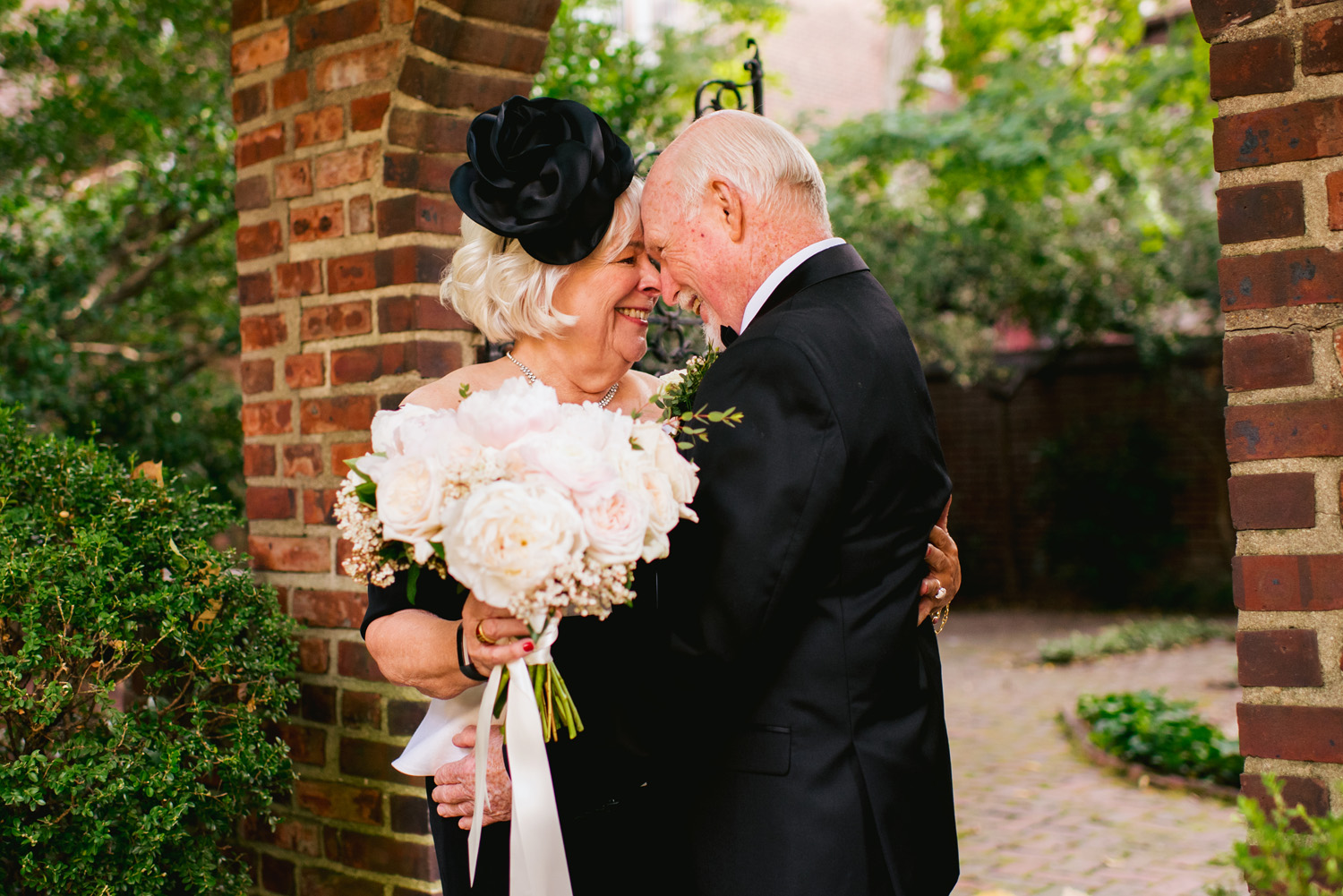 bride and groom black and white wedding dress colonial dames