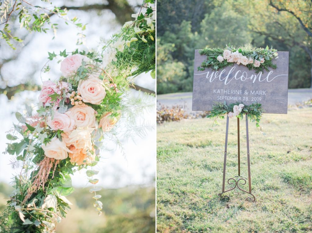 John James Audubon Center PA Wedding blush flowers